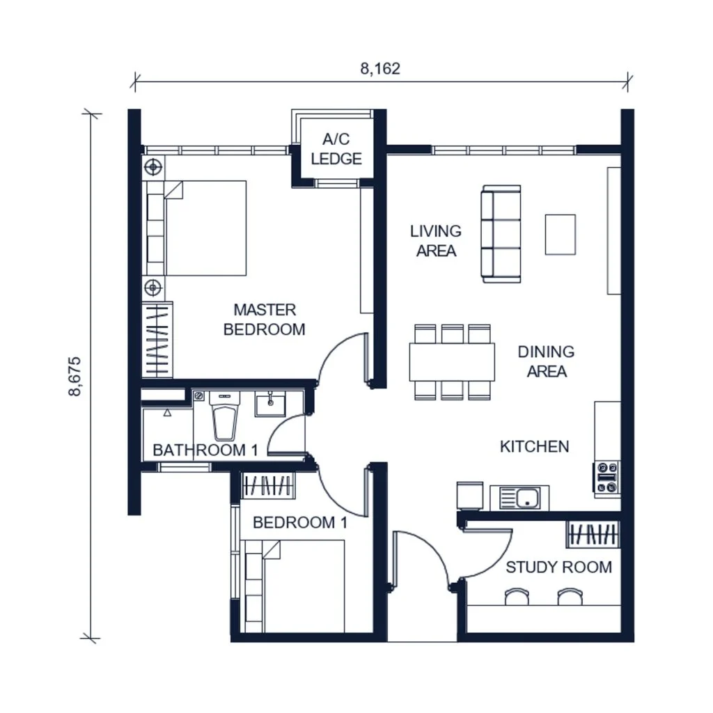 Astrum-Ampang-Service-Residence-jelatek-2bedrooms-type-a-c-668sqft-layout-1